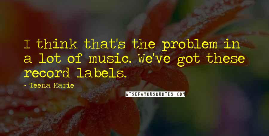 Teena Marie Quotes: I think that's the problem in a lot of music. We've got these record labels.