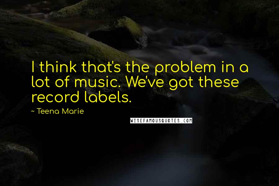 Teena Marie Quotes: I think that's the problem in a lot of music. We've got these record labels.