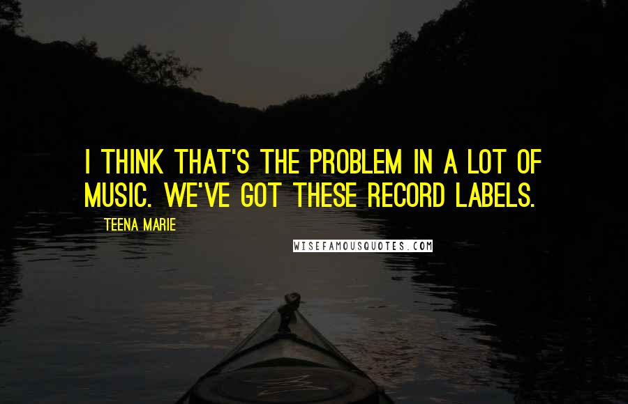 Teena Marie Quotes: I think that's the problem in a lot of music. We've got these record labels.