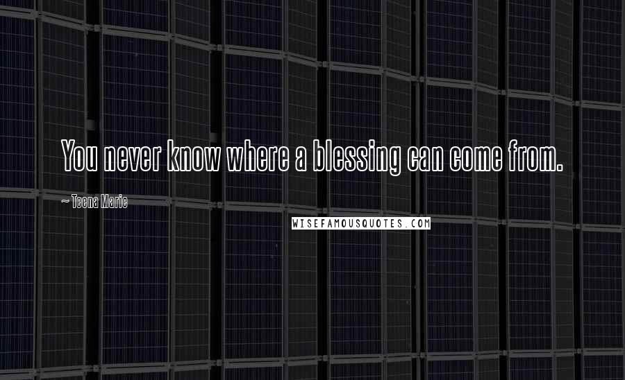 Teena Marie Quotes: You never know where a blessing can come from.