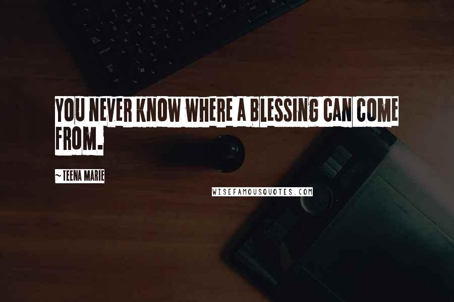 Teena Marie Quotes: You never know where a blessing can come from.