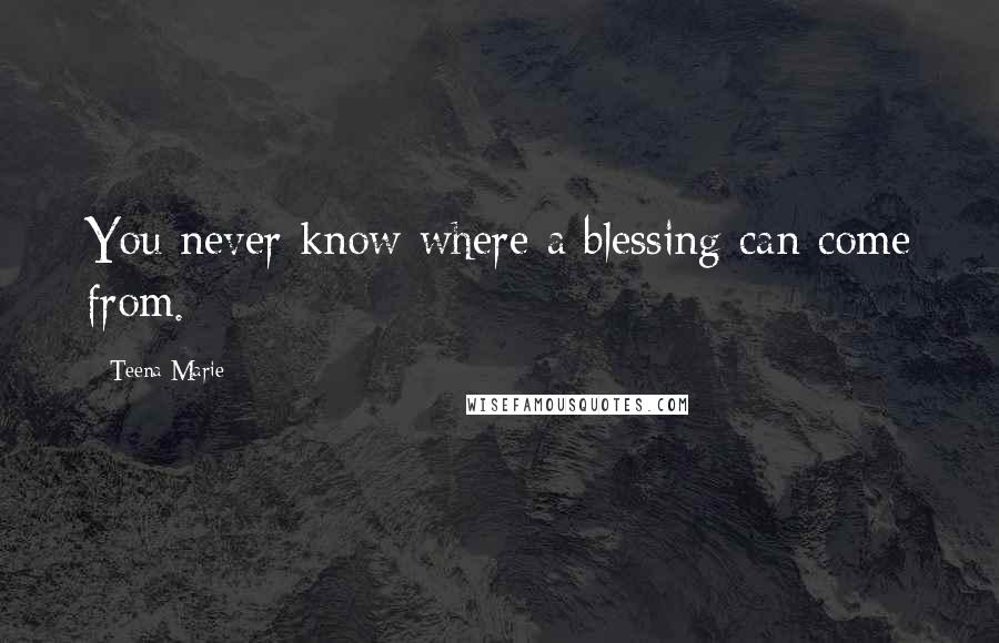 Teena Marie Quotes: You never know where a blessing can come from.