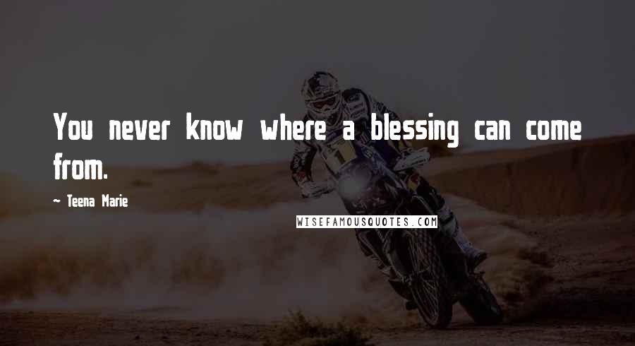 Teena Marie Quotes: You never know where a blessing can come from.