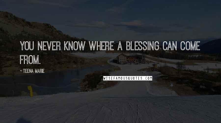 Teena Marie Quotes: You never know where a blessing can come from.