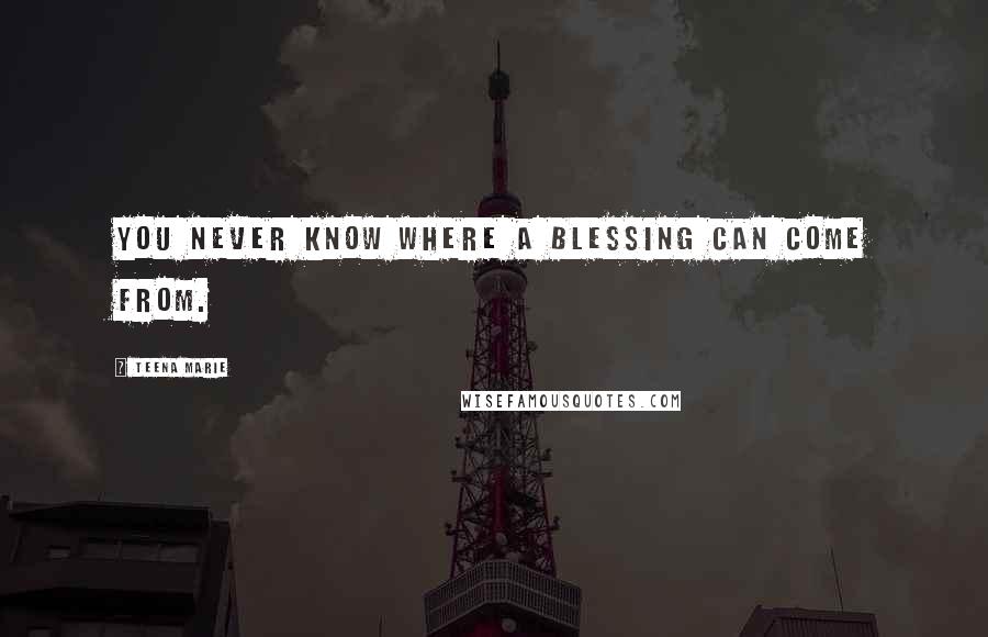Teena Marie Quotes: You never know where a blessing can come from.
