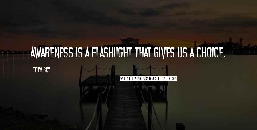 Tehya Sky Quotes: Awareness is a flashlight that gives us a choice.