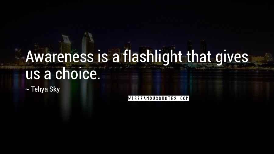 Tehya Sky Quotes: Awareness is a flashlight that gives us a choice.