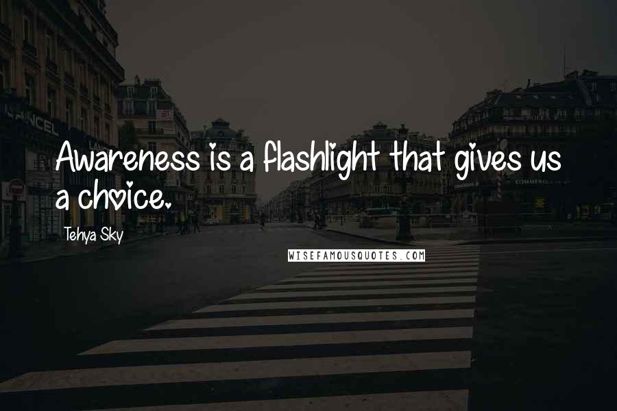Tehya Sky Quotes: Awareness is a flashlight that gives us a choice.