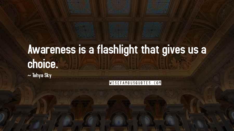 Tehya Sky Quotes: Awareness is a flashlight that gives us a choice.