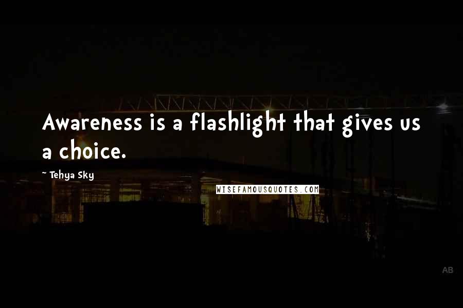 Tehya Sky Quotes: Awareness is a flashlight that gives us a choice.