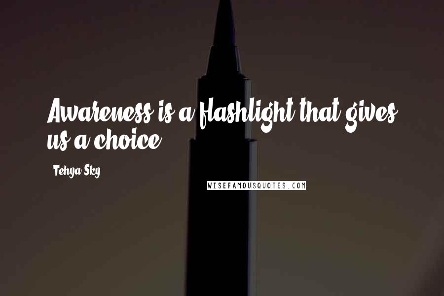 Tehya Sky Quotes: Awareness is a flashlight that gives us a choice.