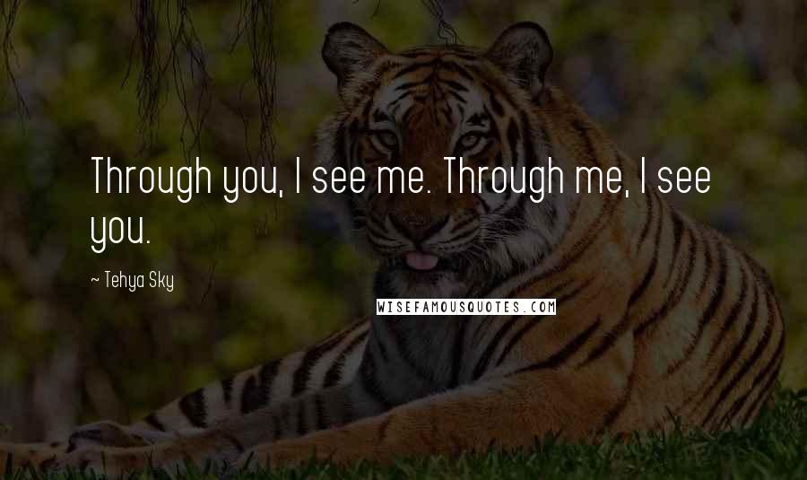 Tehya Sky Quotes: Through you, I see me. Through me, I see you.