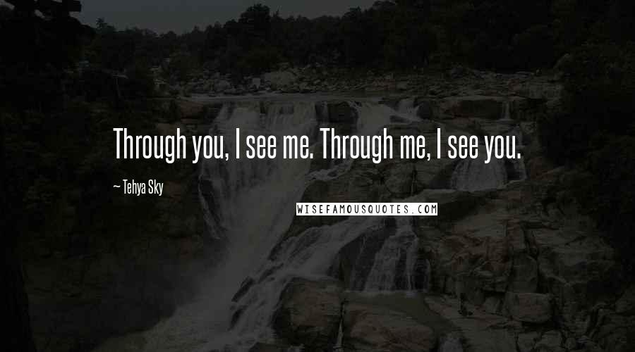 Tehya Sky Quotes: Through you, I see me. Through me, I see you.