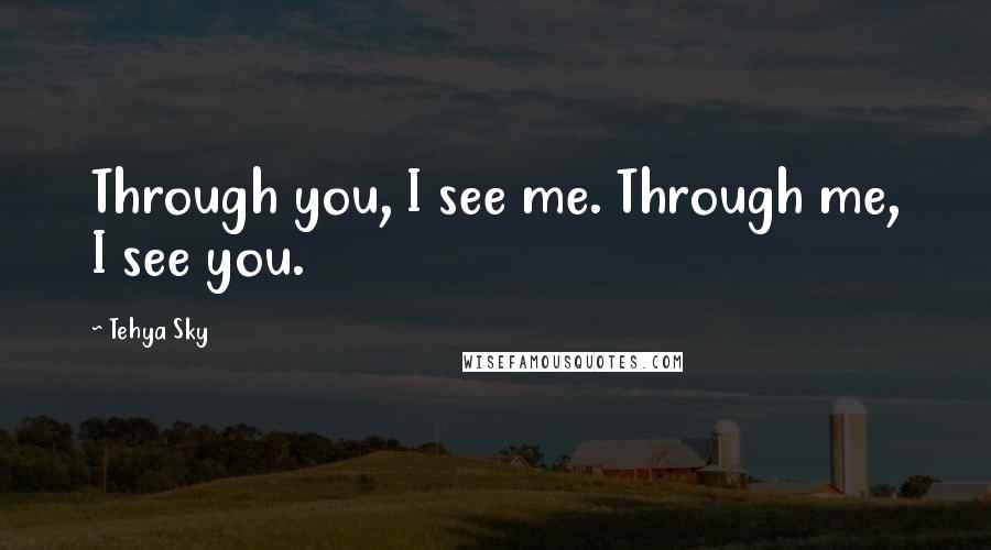 Tehya Sky Quotes: Through you, I see me. Through me, I see you.