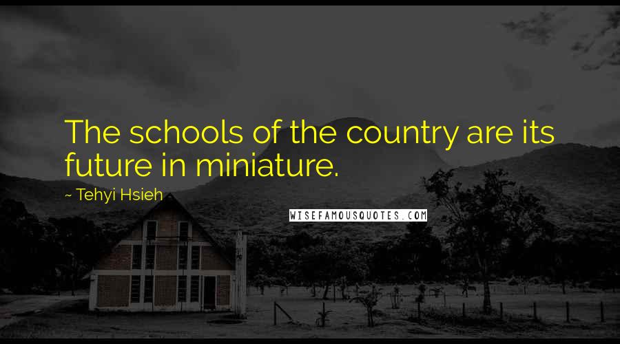 Tehyi Hsieh Quotes: The schools of the country are its future in miniature.