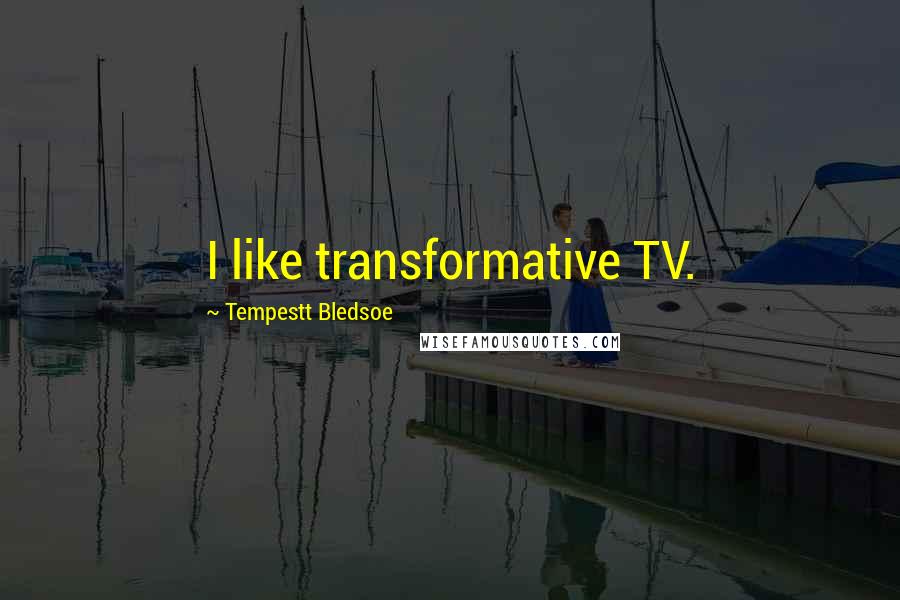 Tempestt Bledsoe Quotes: I like transformative TV.