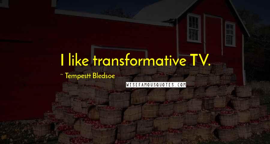 Tempestt Bledsoe Quotes: I like transformative TV.