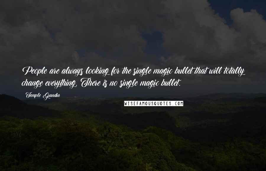 Temple Grandin Quotes: People are always looking for the single magic bullet that will totally change everything. There is no single magic bullet.