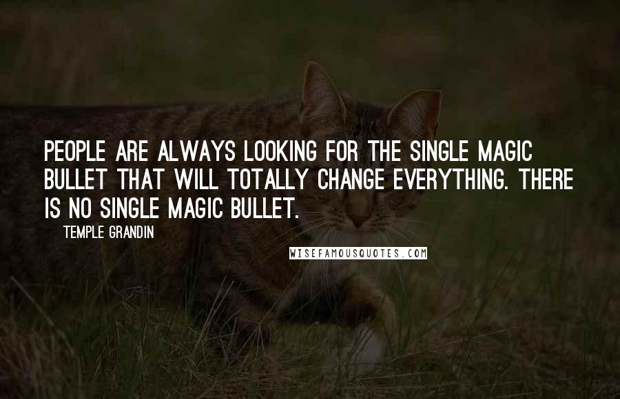 Temple Grandin Quotes: People are always looking for the single magic bullet that will totally change everything. There is no single magic bullet.