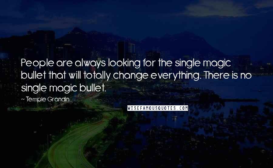 Temple Grandin Quotes: People are always looking for the single magic bullet that will totally change everything. There is no single magic bullet.