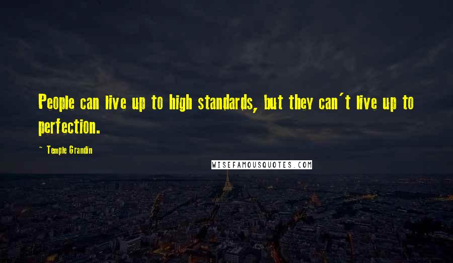 Temple Grandin Quotes: People can live up to high standards, but they can't live up to perfection.