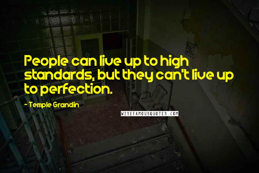 Temple Grandin Quotes: People can live up to high standards, but they can't live up to perfection.