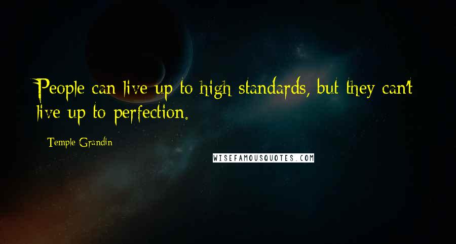 Temple Grandin Quotes: People can live up to high standards, but they can't live up to perfection.