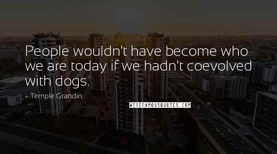 Temple Grandin Quotes: People wouldn't have become who we are today if we hadn't coevolved with dogs.