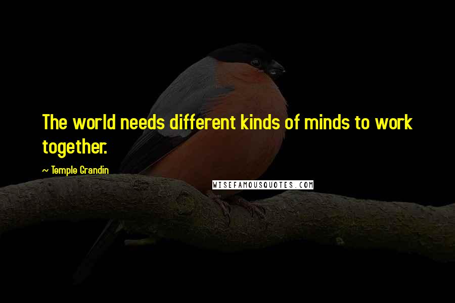 Temple Grandin Quotes: The world needs different kinds of minds to work together.