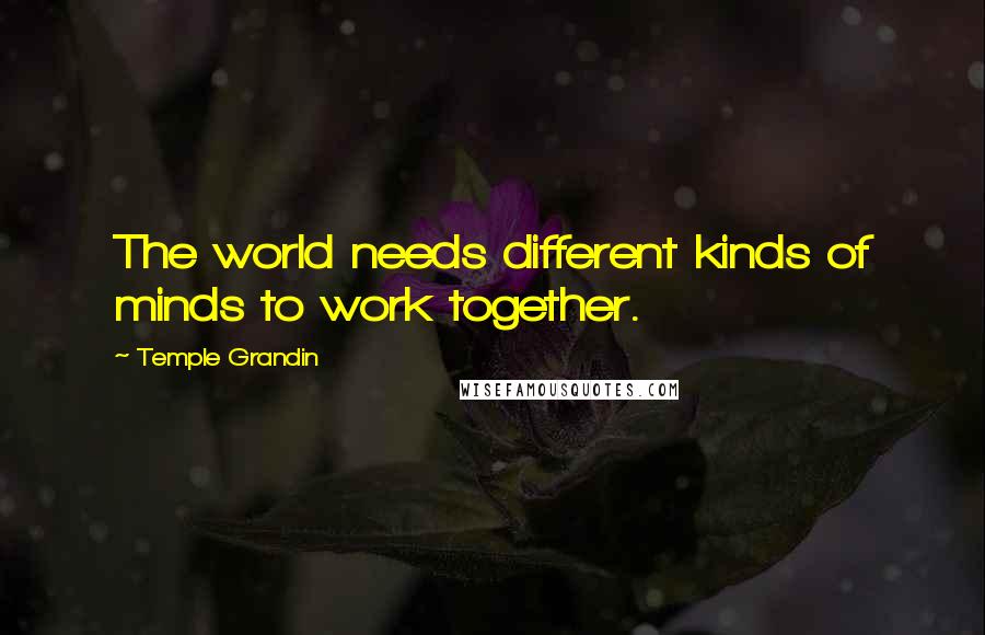 Temple Grandin Quotes: The world needs different kinds of minds to work together.