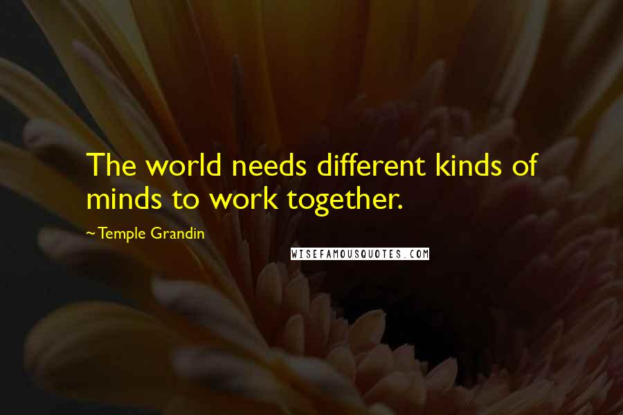 Temple Grandin Quotes: The world needs different kinds of minds to work together.
