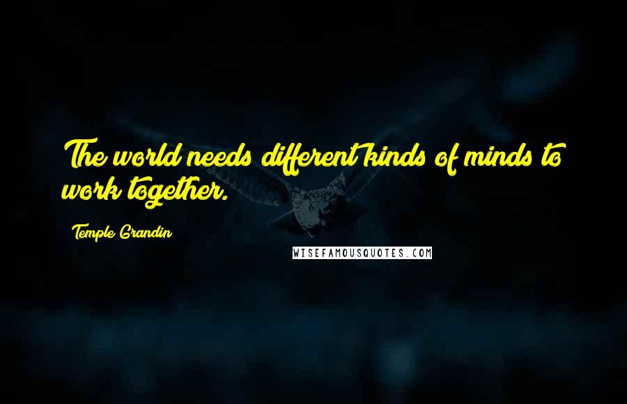 Temple Grandin Quotes: The world needs different kinds of minds to work together.
