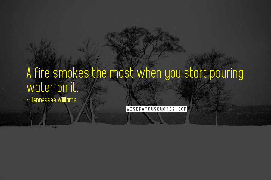 Tennessee Williams Quotes: A fire smokes the most when you start pouring water on it.