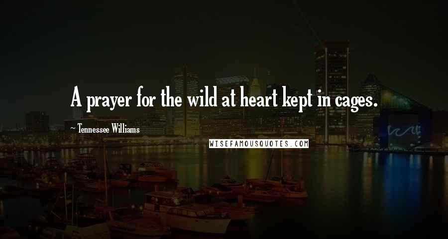 Tennessee Williams Quotes: A prayer for the wild at heart kept in cages.