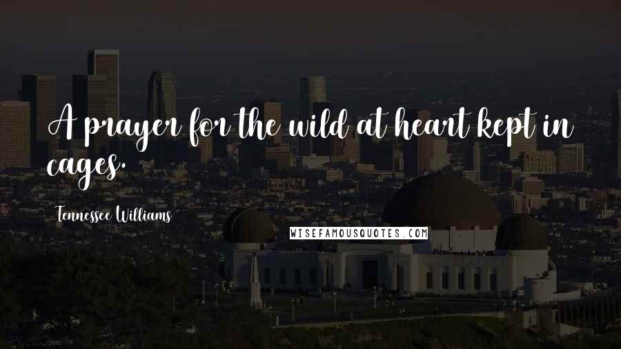 Tennessee Williams Quotes: A prayer for the wild at heart kept in cages.
