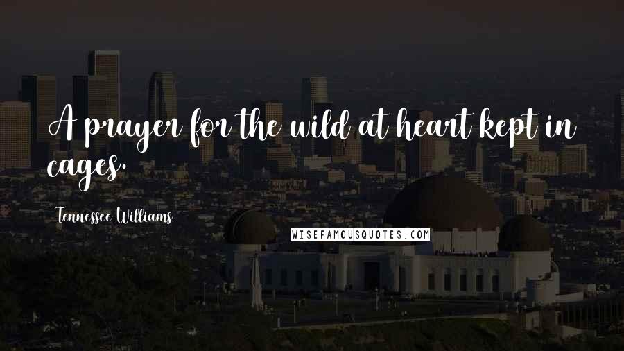 Tennessee Williams Quotes: A prayer for the wild at heart kept in cages.