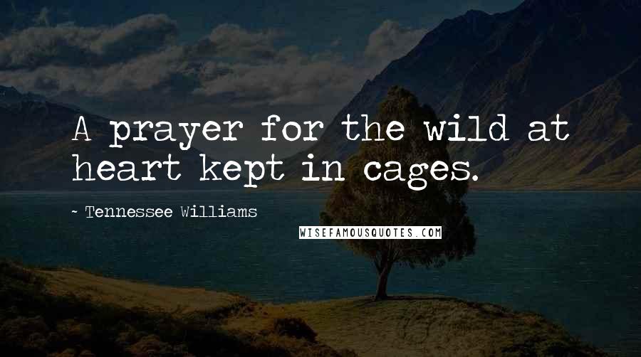 Tennessee Williams Quotes: A prayer for the wild at heart kept in cages.