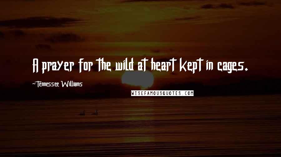 Tennessee Williams Quotes: A prayer for the wild at heart kept in cages.