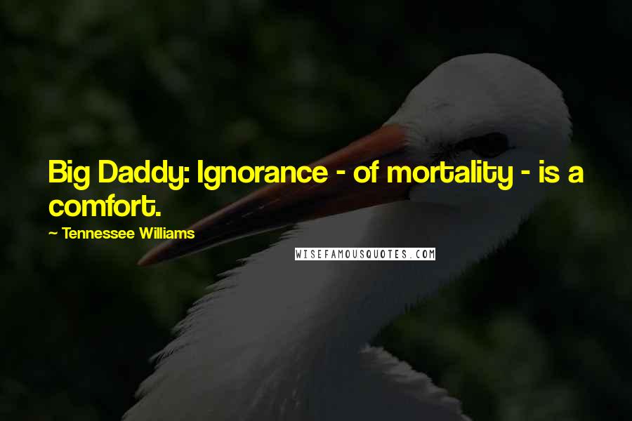 Tennessee Williams Quotes: Big Daddy: Ignorance - of mortality - is a comfort.