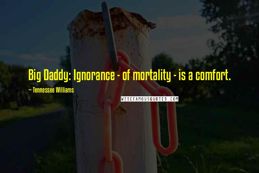 Tennessee Williams Quotes: Big Daddy: Ignorance - of mortality - is a comfort.