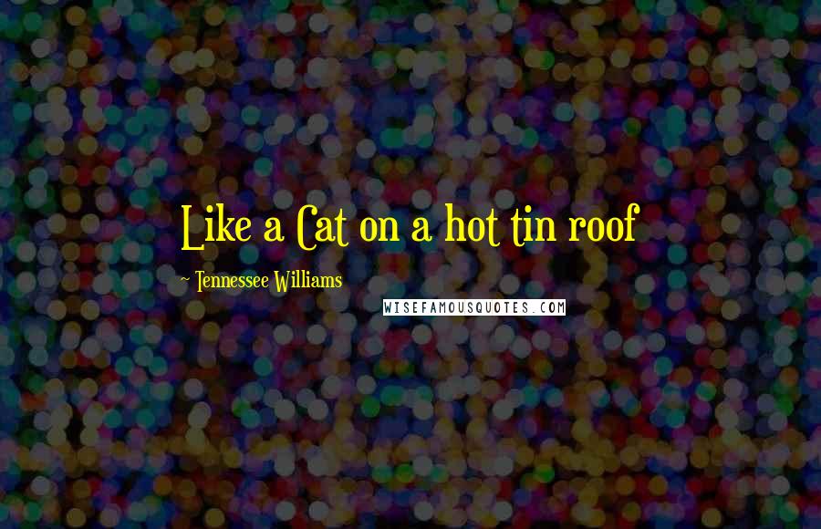 Tennessee Williams Quotes: Like a Cat on a hot tin roof