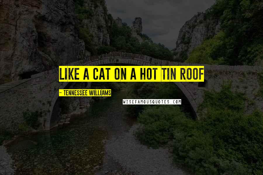 Tennessee Williams Quotes: Like a Cat on a hot tin roof