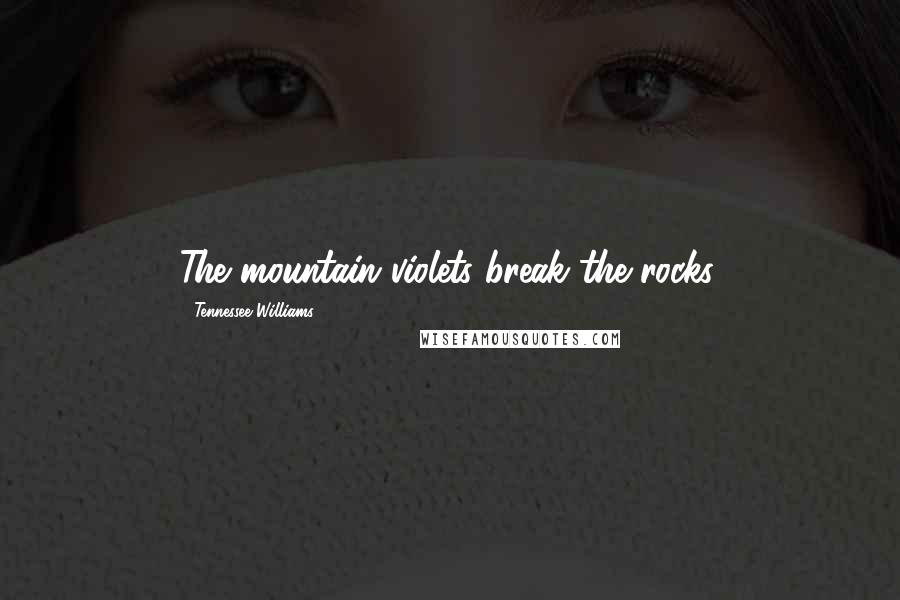 Tennessee Williams Quotes: The mountain violets break the rocks.
