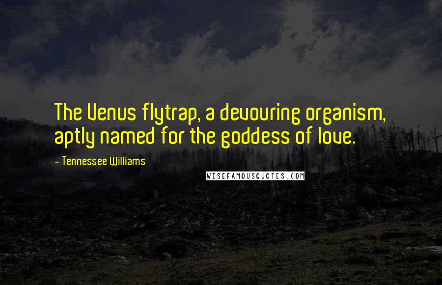 Tennessee Williams Quotes: The Venus flytrap, a devouring organism, aptly named for the goddess of love.