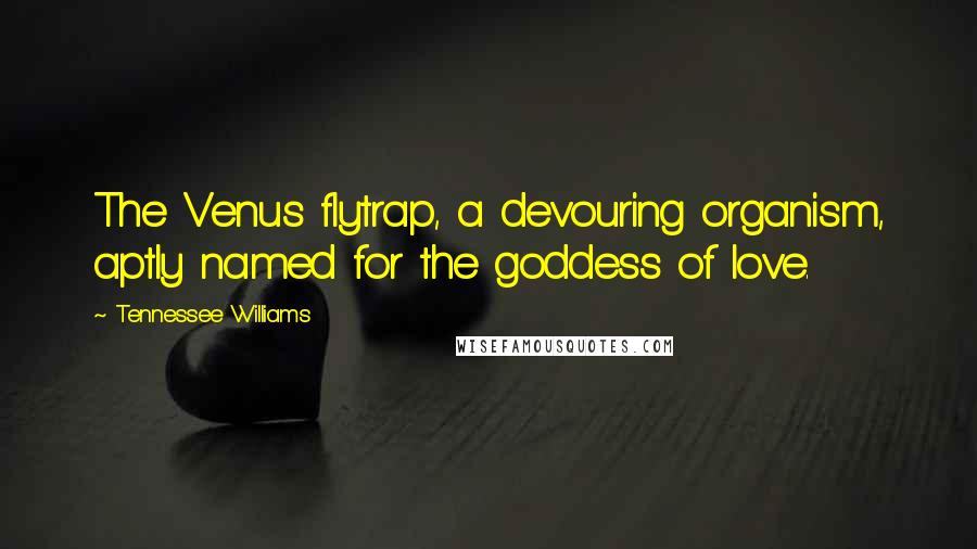 Tennessee Williams Quotes: The Venus flytrap, a devouring organism, aptly named for the goddess of love.