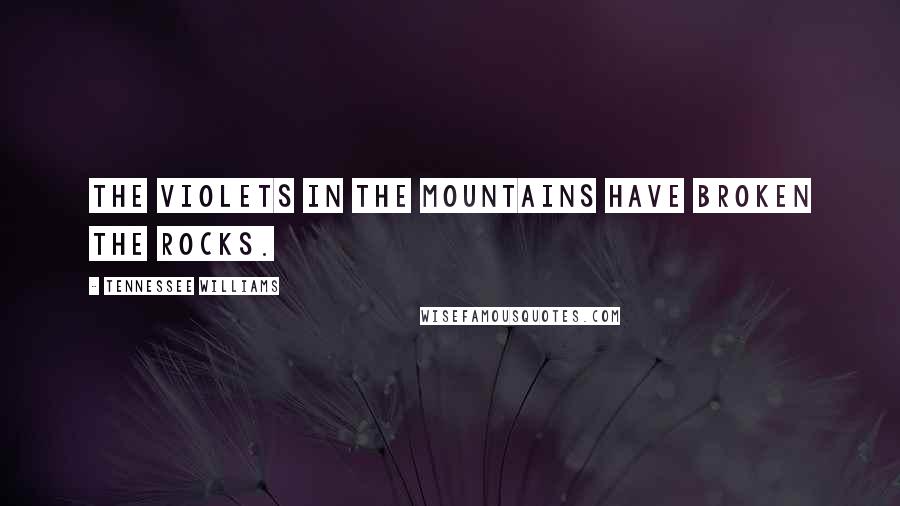 Tennessee Williams Quotes: The violets in the mountains have broken the rocks.