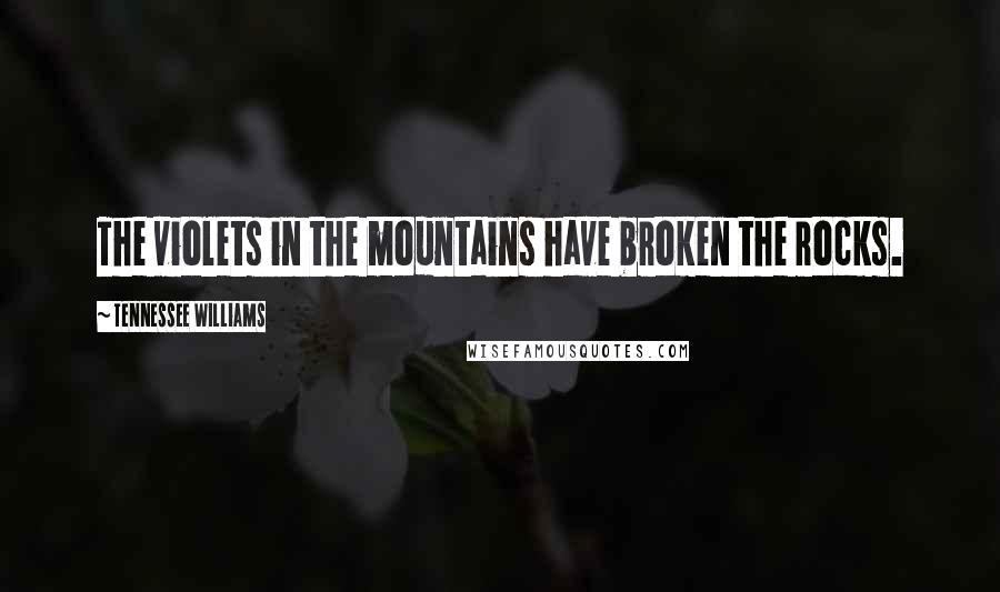 Tennessee Williams Quotes: The violets in the mountains have broken the rocks.