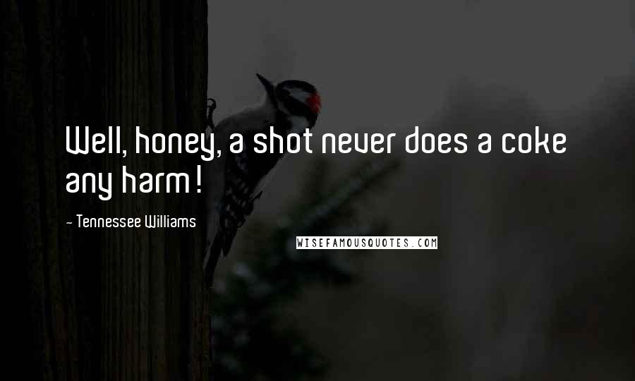Tennessee Williams Quotes: Well, honey, a shot never does a coke any harm!