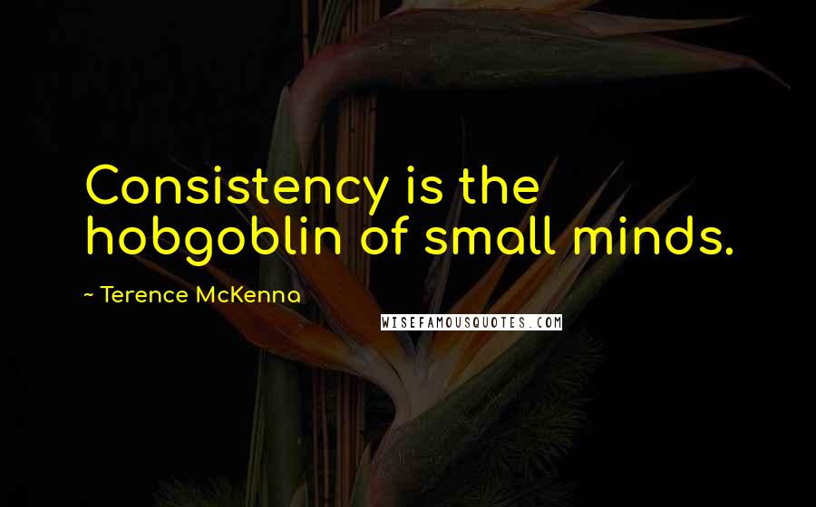 Terence McKenna Quotes: Consistency is the hobgoblin of small minds.