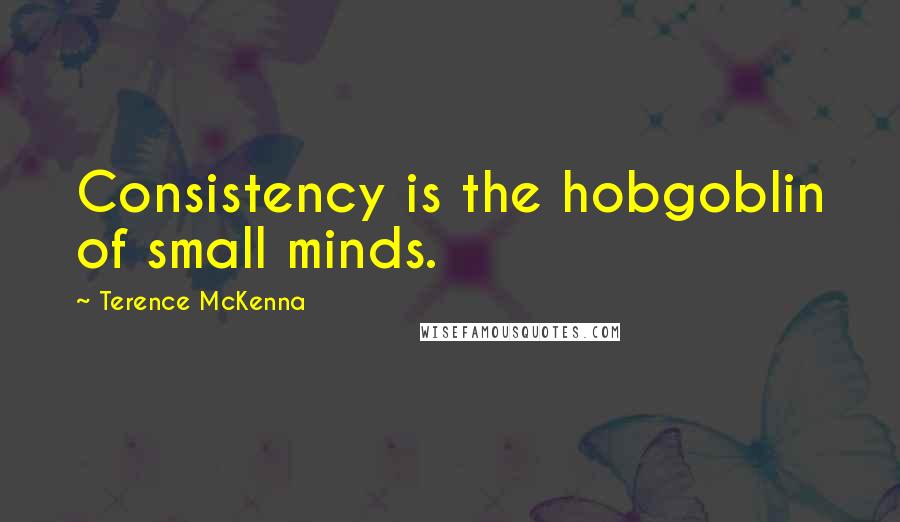 Terence McKenna Quotes: Consistency is the hobgoblin of small minds.